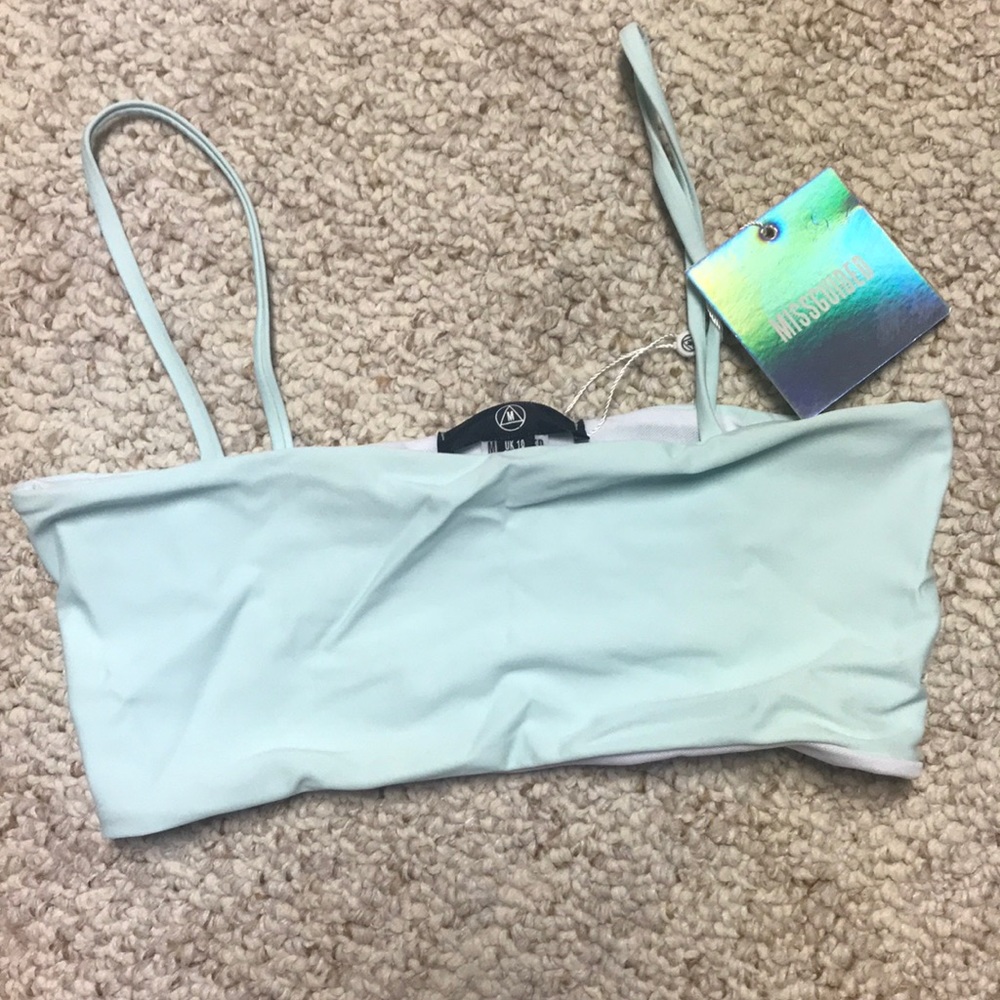 Missguided turquoise tube bikini